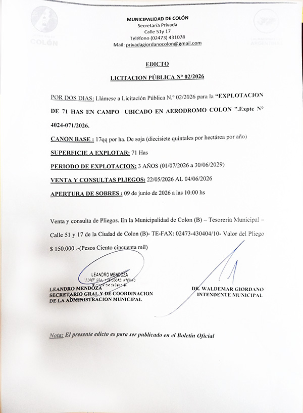 Municipio de Colon PBA